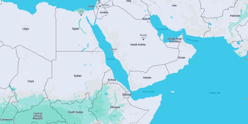 Location of the Red Sea